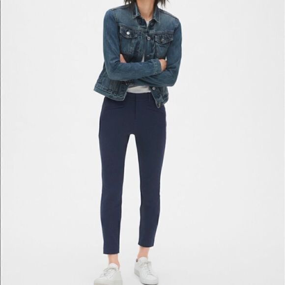 #114 GAP Stretch Navy Cropped Pants - Picture 1 of 7